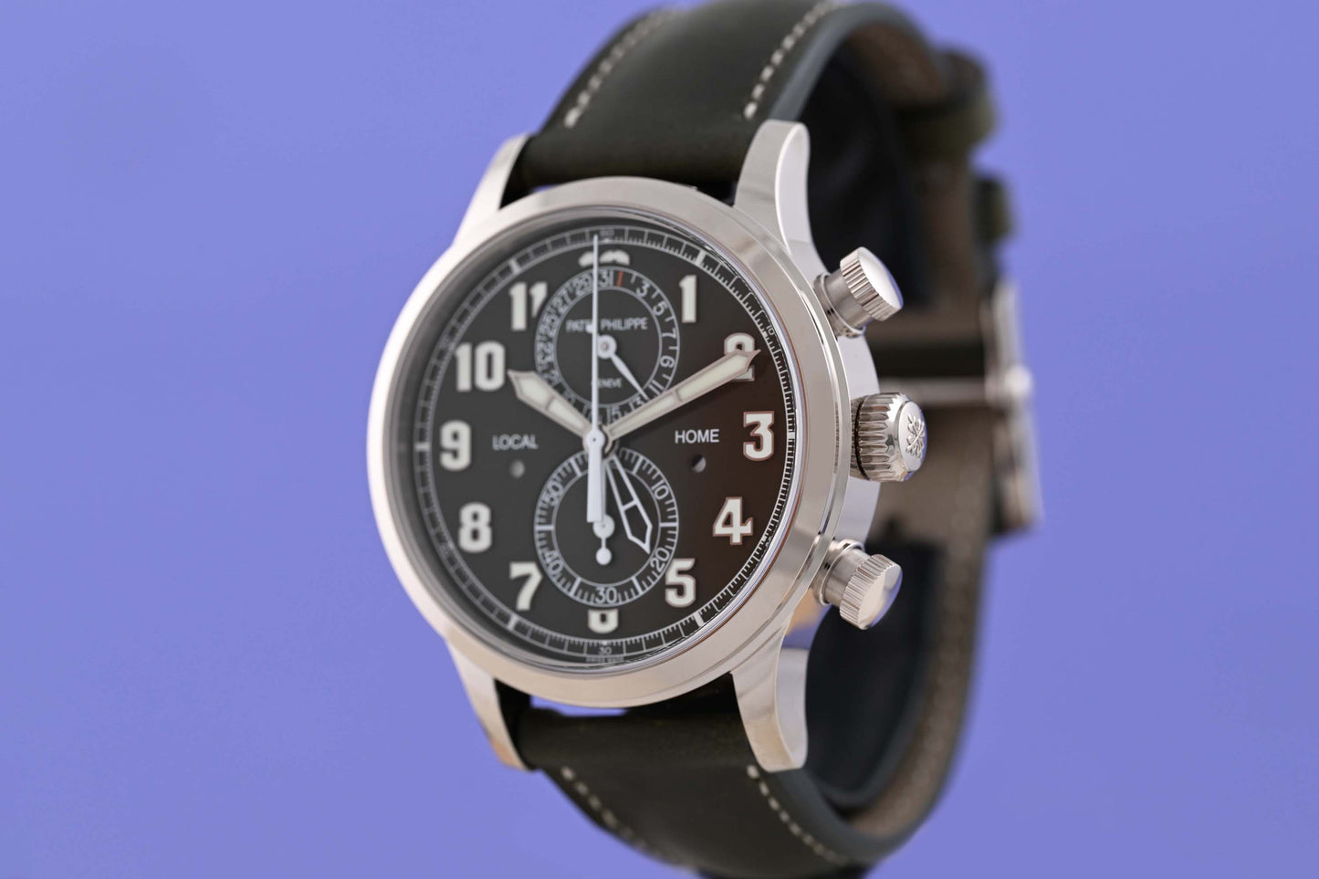 Patek Philippe Pilot Travel Time Flyback Chronograph Khaki green dial - Full Set - NEW 2026