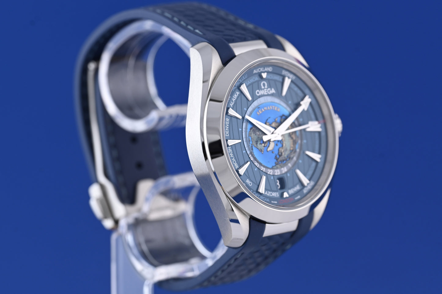 OMEGA Seamaster Aqua Terra Automatic Blue Dial - World Timer - Full Set