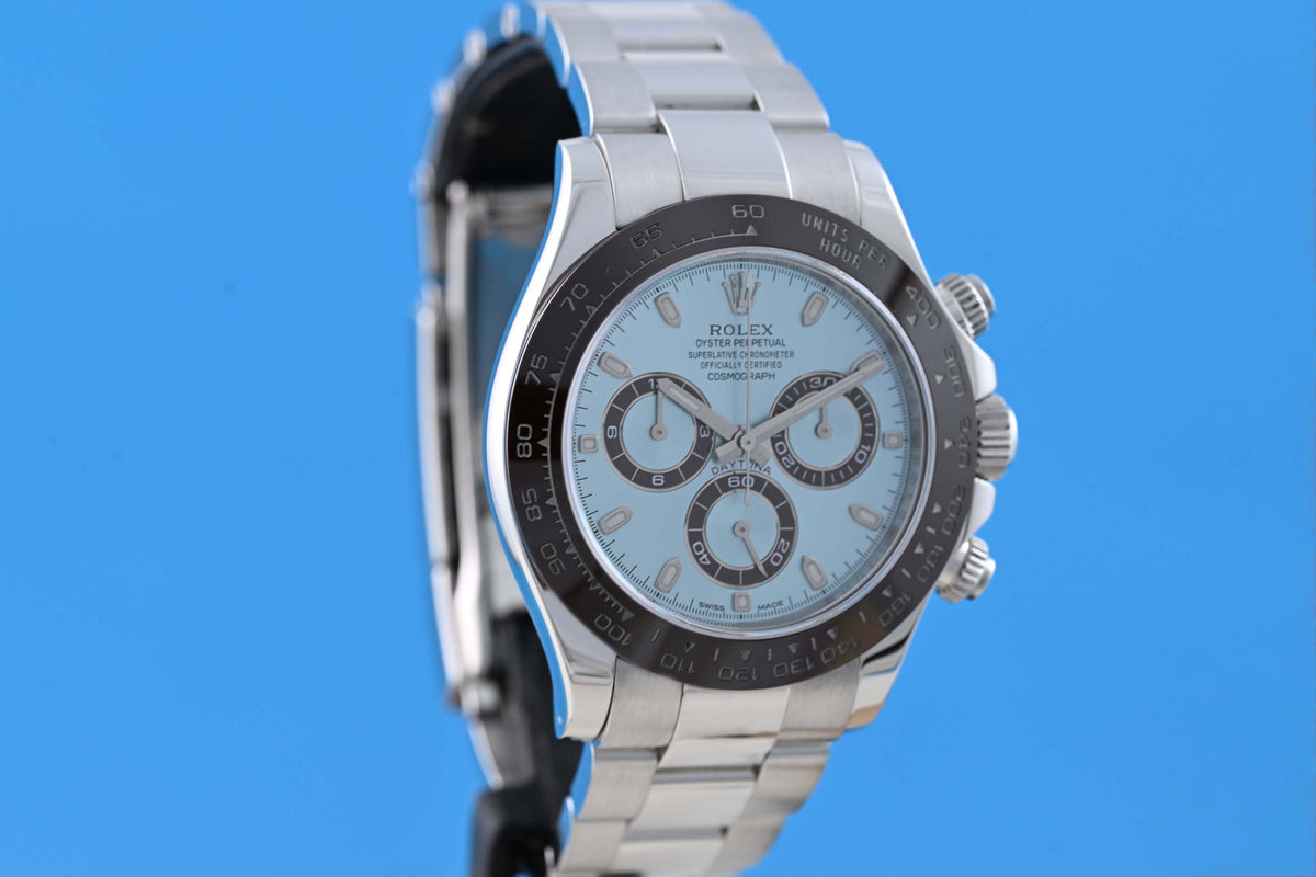 Rolex Daytona Platin 116506 - Ice Blue Dial - Full Set - LC150