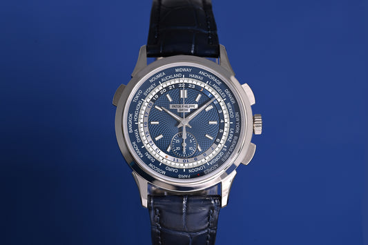 Patek Philippe World Time 5930G-001 - Blue Dial - Full Set
