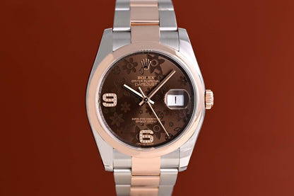 Rolex Oyster Perpetual Datejust 116201 - Floral Dial - Full Set
