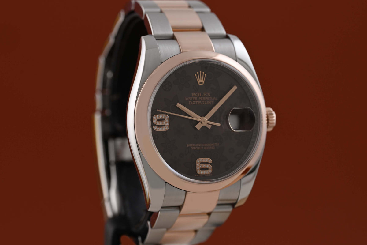 Rolex Oyster Perpetual Datejust 116201 - Floral Dial - Full Set