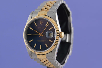 Rolex Oyster Perpetual Datejust 16233 - Full Set - Blue Dial
