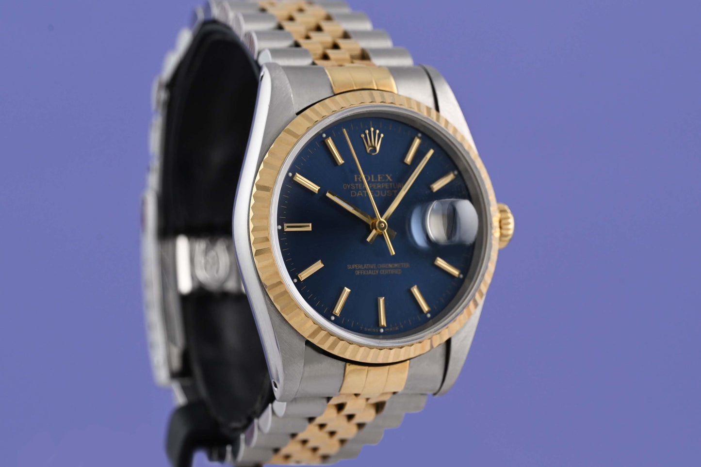 Rolex Oyster Perpetual Datejust 16233 - Full Set - Blue Dial