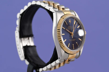 Rolex Oyster Perpetual Datejust 16233 - Full Set - Blue Dial