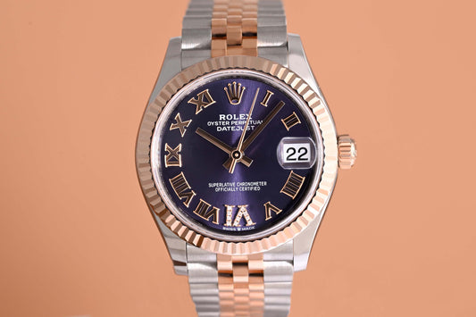 Rolex Datejust 31mm - Stahl/Rosé - Full Set - Purple Dial