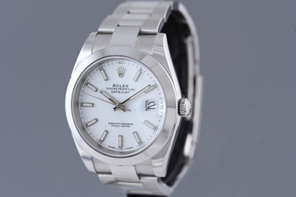 Rolex Datejust 41 - 126300 - White Dial - Full Set