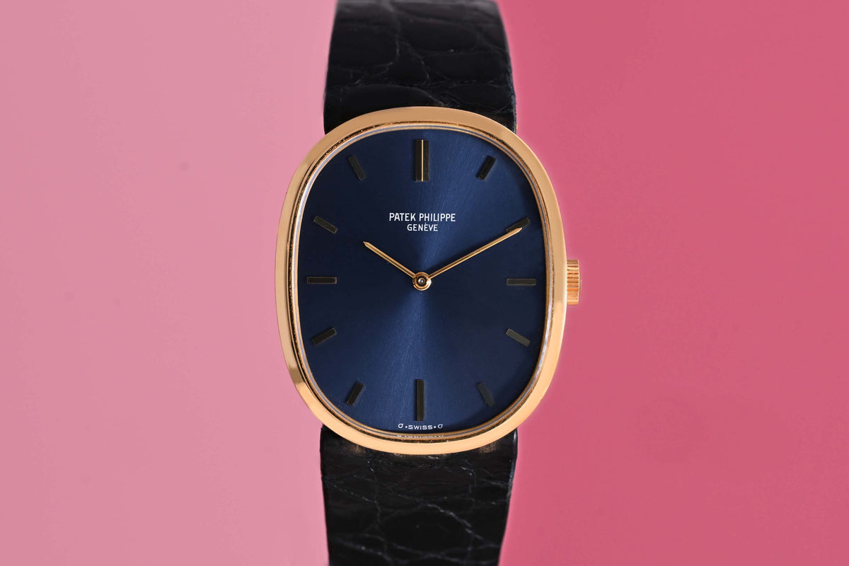 Patek Philippe Ellipse d'Or - Yellow Gold - 3748 - Blue Dial - Full Set - 1979