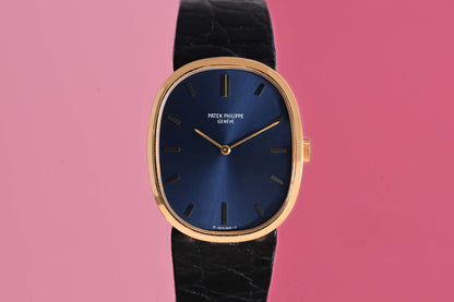 Patek Philippe Ellipse d'Or - Yellow Gold - 3748 - Blue Dial - Full Set - 1979