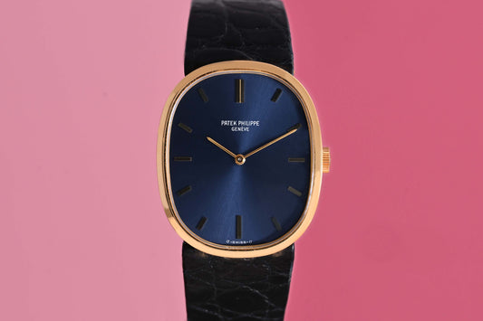 Patek Philippe Ellipse d'Or - Yellow Gold - 3748 - Blue Dial - Full Set - 1979
