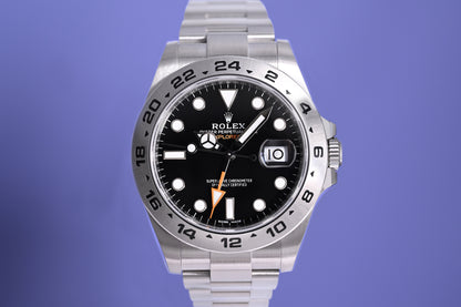 Rolex Explorer II 216570 - Full Set - Black Dial - LC 100