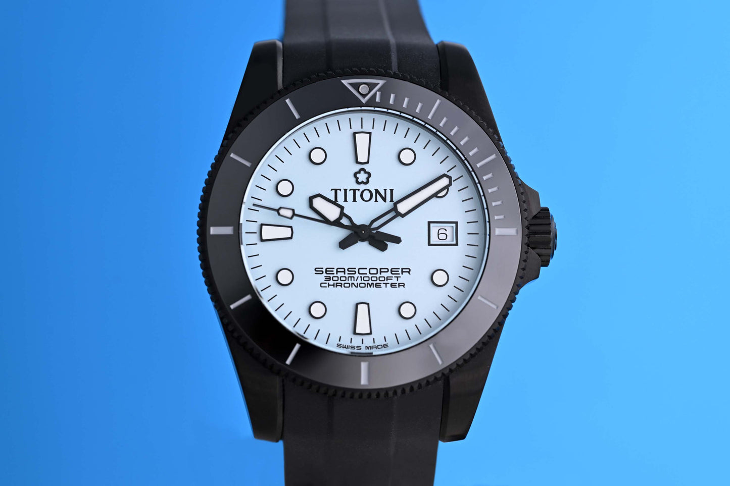 Titoni Seascoper 300 Ice Blue Limited Edition - Full Set