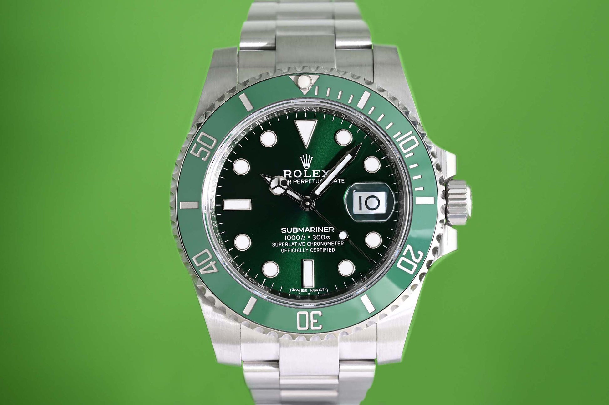 Rolex Submariner 116610LV Full Set Hulk 2020 New Card