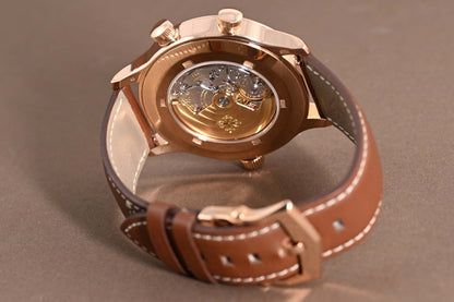 Patek Philippe Calatrava Pilot Travel Time 5524R-001 - Sunburst Brown Dial - Full Set