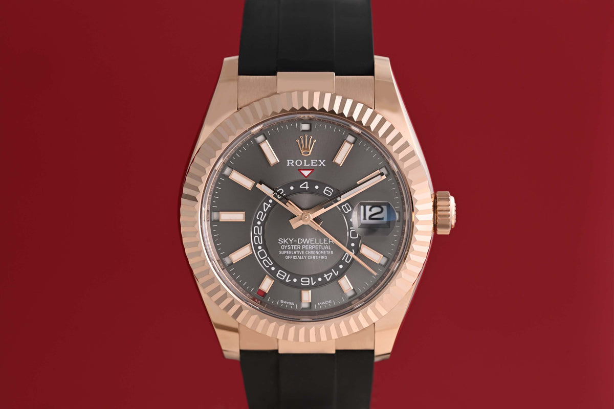 Rolex Sky-Dweller Rose Gold - Rhodium Dial - 326235 - Full Set - Like NEW