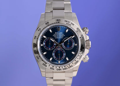 Rolex Daytona Weißgold 116509 - Blue Dial - Full Set
