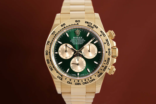 Rolex Daytona Gelbgold 126508 - Full Set - Green Dial - Like New 2025 - John Mayer 2.0