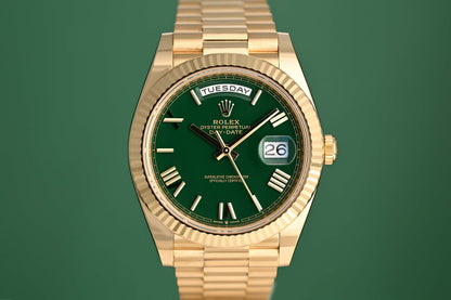 Rolex Day Date 40 Gelbgold 228238 - Full Set - Green Dial