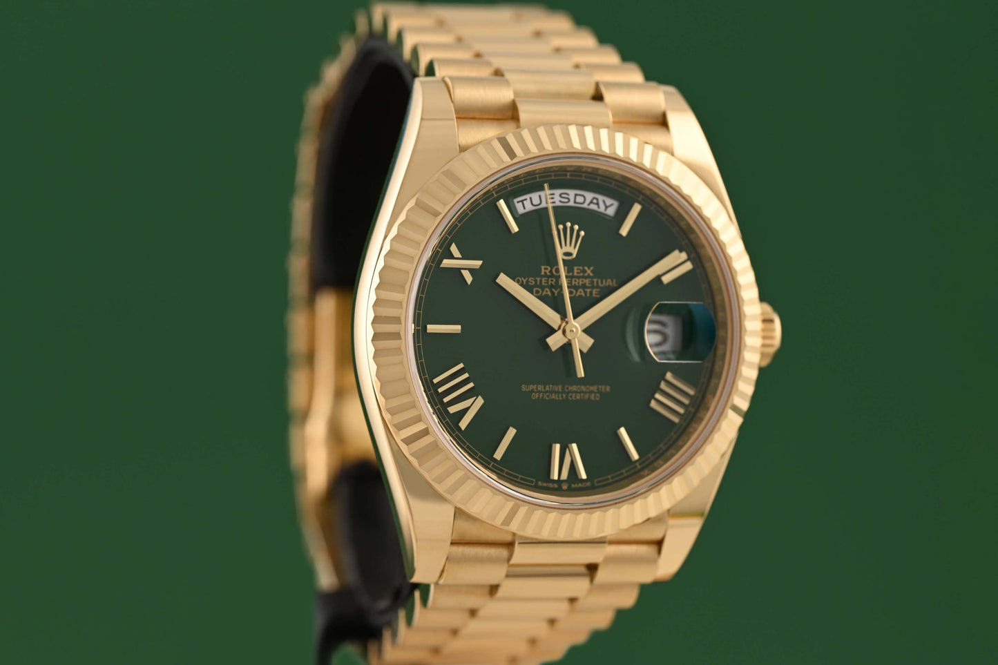 Rolex Day Date 40 Gelbgold 228238 - Full Set - Green Dial