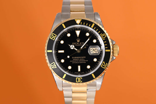 Rolex Submariner 16613LN Stahl/Gold - Black Dial - Rolex Service Card