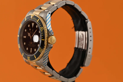 Rolex Submariner 16613LN Stahl/Gold - Black Dial - Rolex Service Card