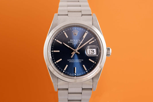 Rolex Date - 15200 - Blue Dial Dial - Never Polished - Full Set