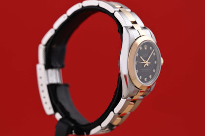 Rolex Oyster Perpetual Lady - Black Dia Dial - Full Set - LC100 - Like NEW