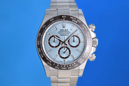 Rolex Daytona Platin 126506 - Ice Blue Baguette Dial - Full Set - NEW 2026