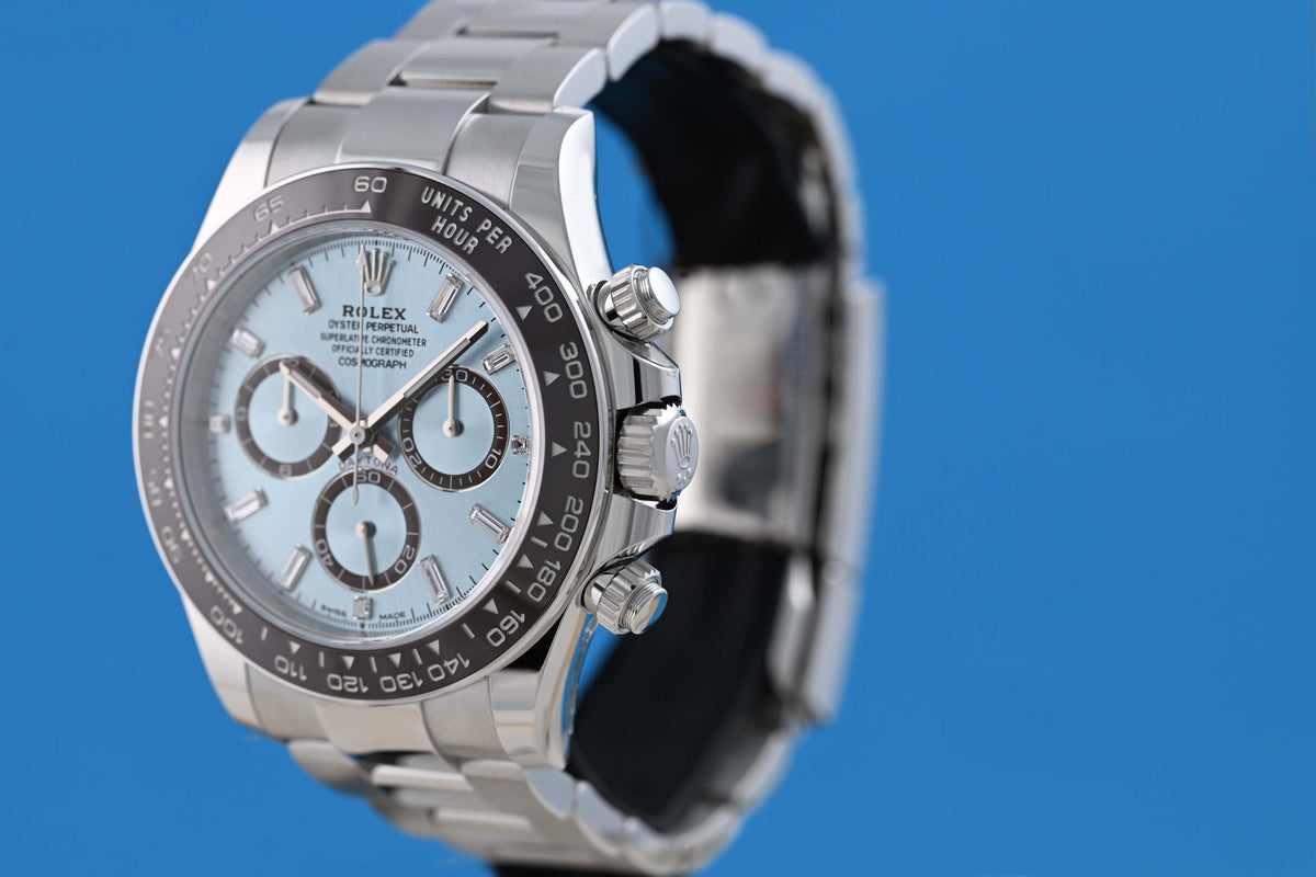 Rolex Daytona Platin 126506 - Ice Blue Baguette Dial - Full Set - NEW 2026