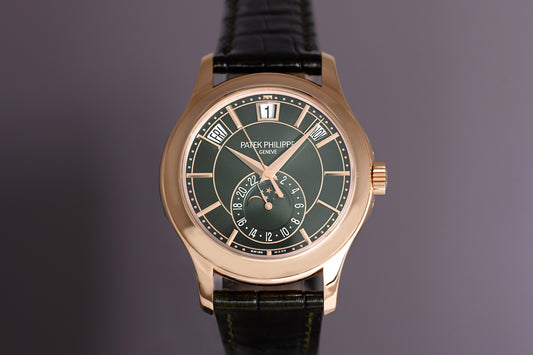 Patek Philippe Annual Calendar - 5205R-011 - Rose Gold - Full Set - Green Dial