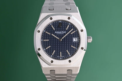 Audemars Piguet Royal Oak Jumbo Extraflach - Blue Dial - 15202ST - Full Set