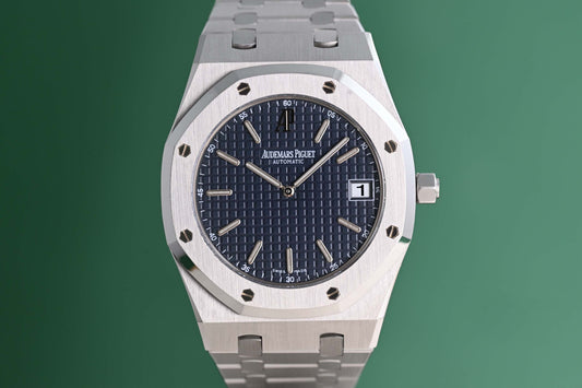 Audemars Piguet Royal Oak Jumbo Extraflach - Blue Dial - 15202ST - Full Set