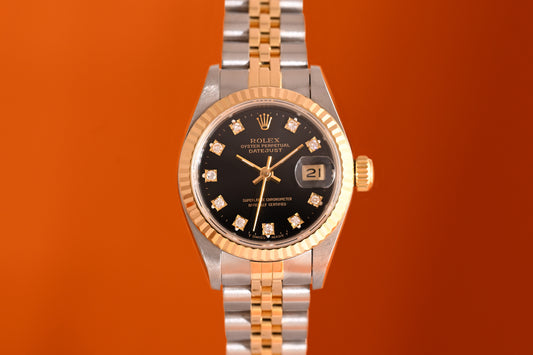 Rolex Datejust Lady - Black Dia Dial - Box and Papers - LC100