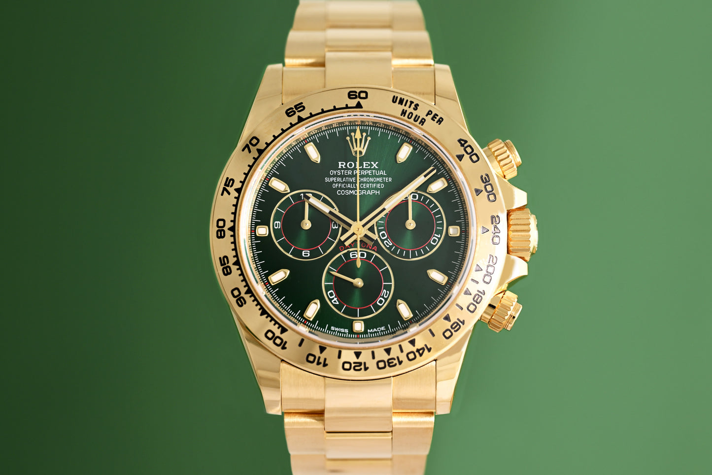 Rolex Daytona Gelbgold 116508 - Full Set - Green Dial - John Mayer