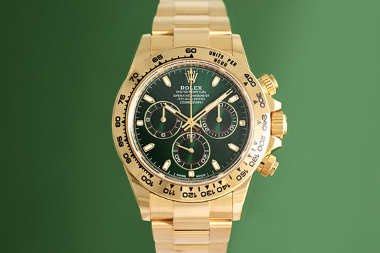 Rolex Daytona Gelbgold 116508 - Full Set - Green Dial - John Mayer