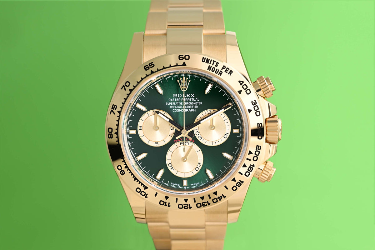 Rolex Daytona Gelbgold 126508 - Full Set - Green Dial - NEW 2026 - John Mayer 2.0