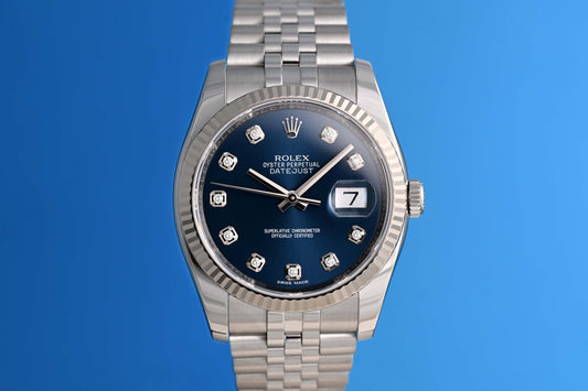 Rolex Oyster Perpetual Datejust 116234 - Blue Dia Dial - Full Set - LC100
