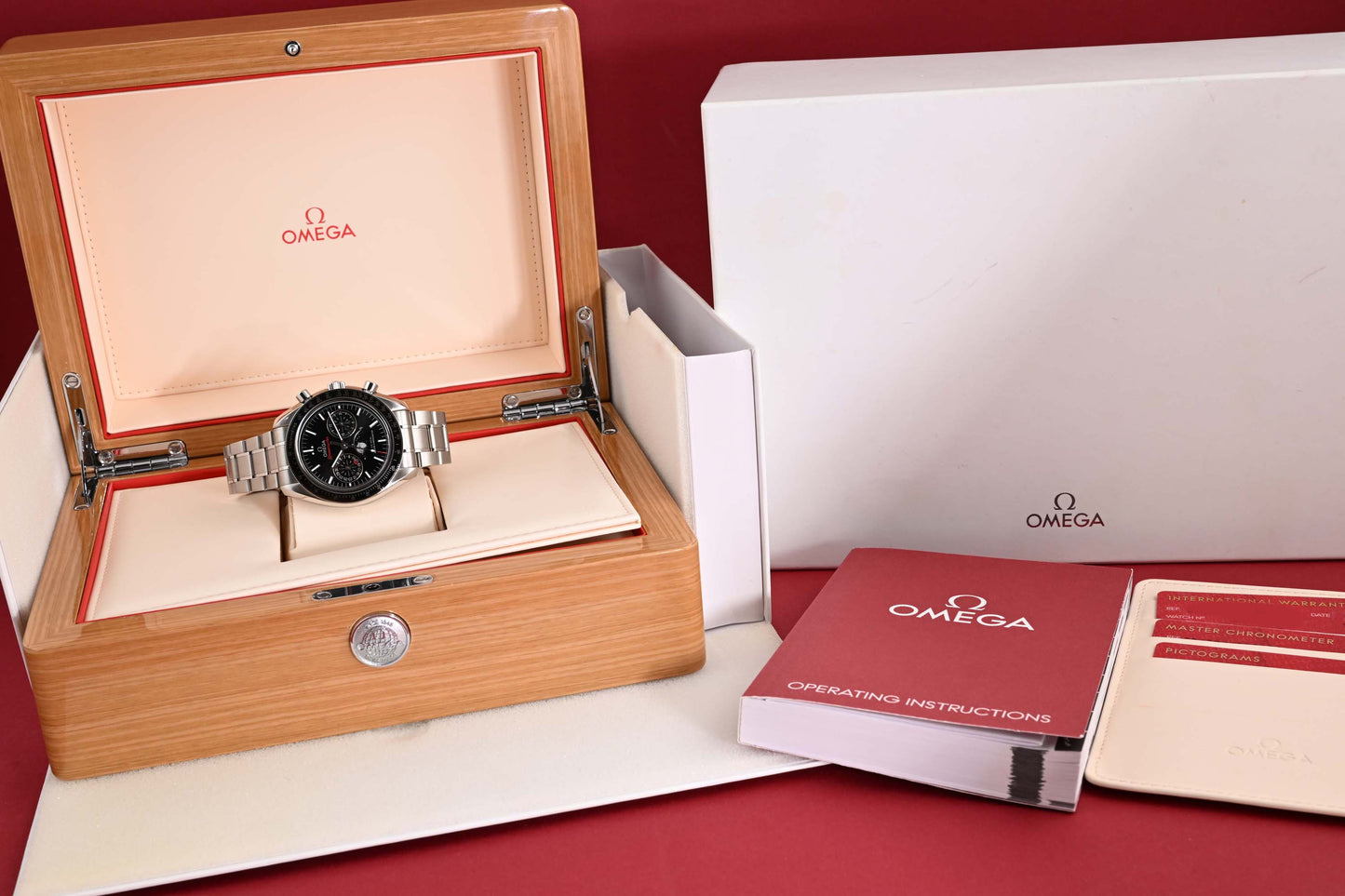 Omega Speedmaster Moonwatch Moonphase - Full Set - Saphirglas