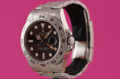 Rolex Explorer II 216570 - Full Set - Black Dial - LC 100