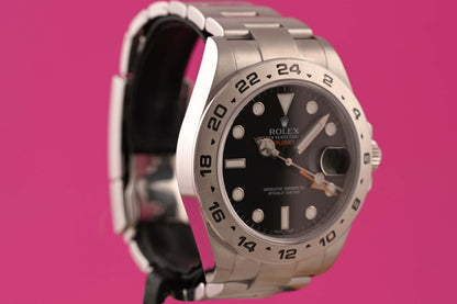 Rolex Explorer II 216570 - Full Set - Black Dial - LC 100