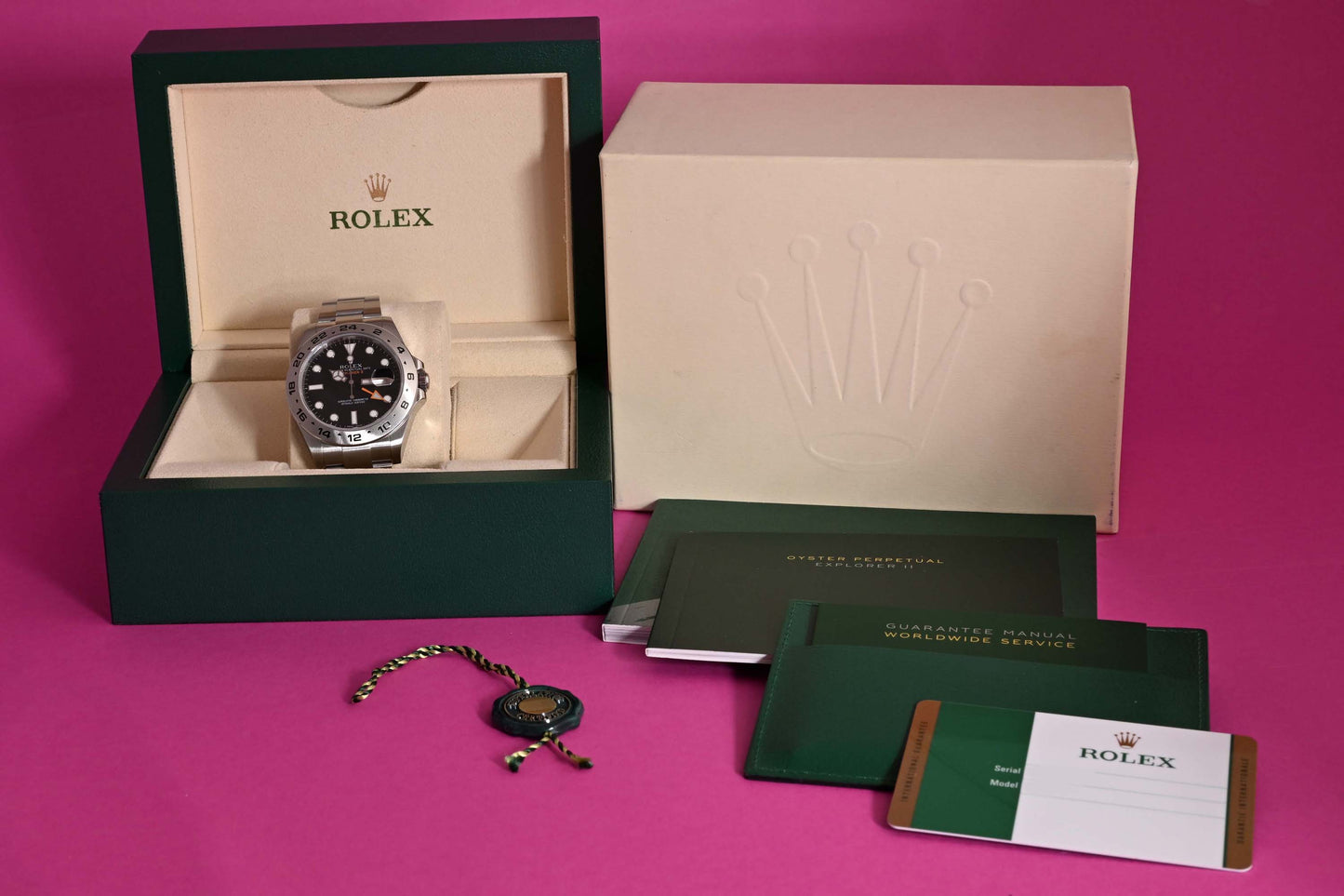 Rolex Explorer II 216570 - Full Set - Black Dial - LC 100
