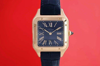Cartier Santos Dumont - Yellow Gold - Blue Dial - Full Set