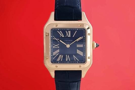 Cartier Santos Dumont - Yellow Gold - Blue Dial - Full Set