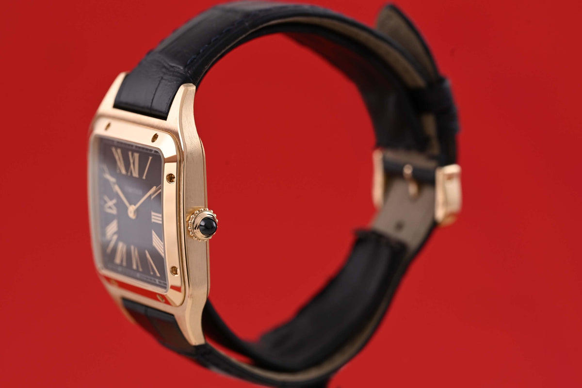 Cartier Santos Dumont - Yellow Gold - Blue Dial - Full Set