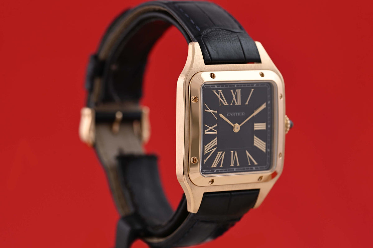 Cartier Santos Dumont - Yellow Gold - Blue Dial - Full Set