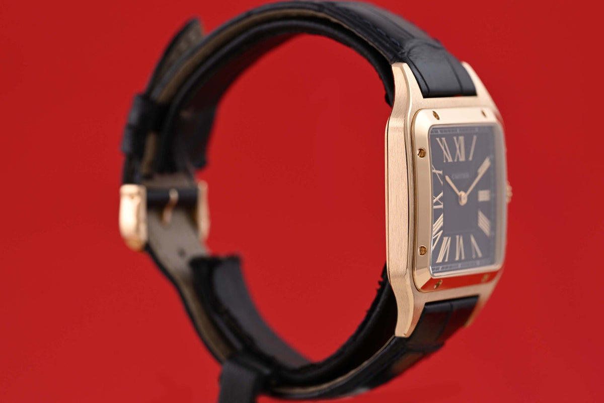 Cartier Santos Dumont - Yellow Gold - Blue Dial - Full Set