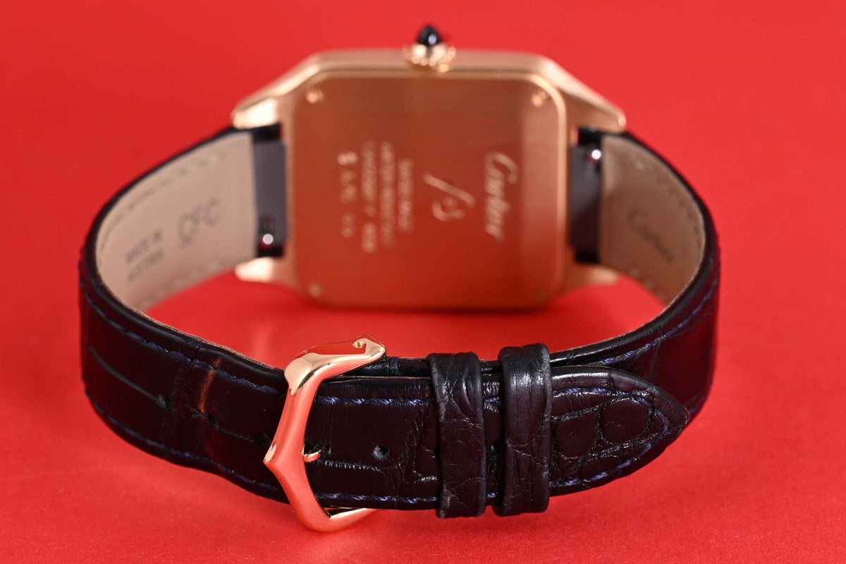Cartier Santos Dumont - Yellow Gold - Blue Dial - Full Set