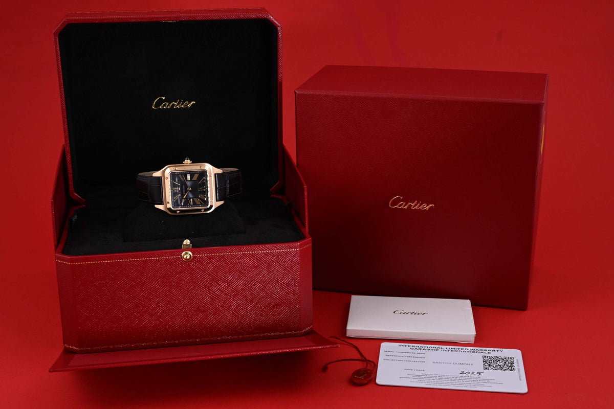 Cartier Santos Dumont - Yellow Gold - Blue Dial - Full Set