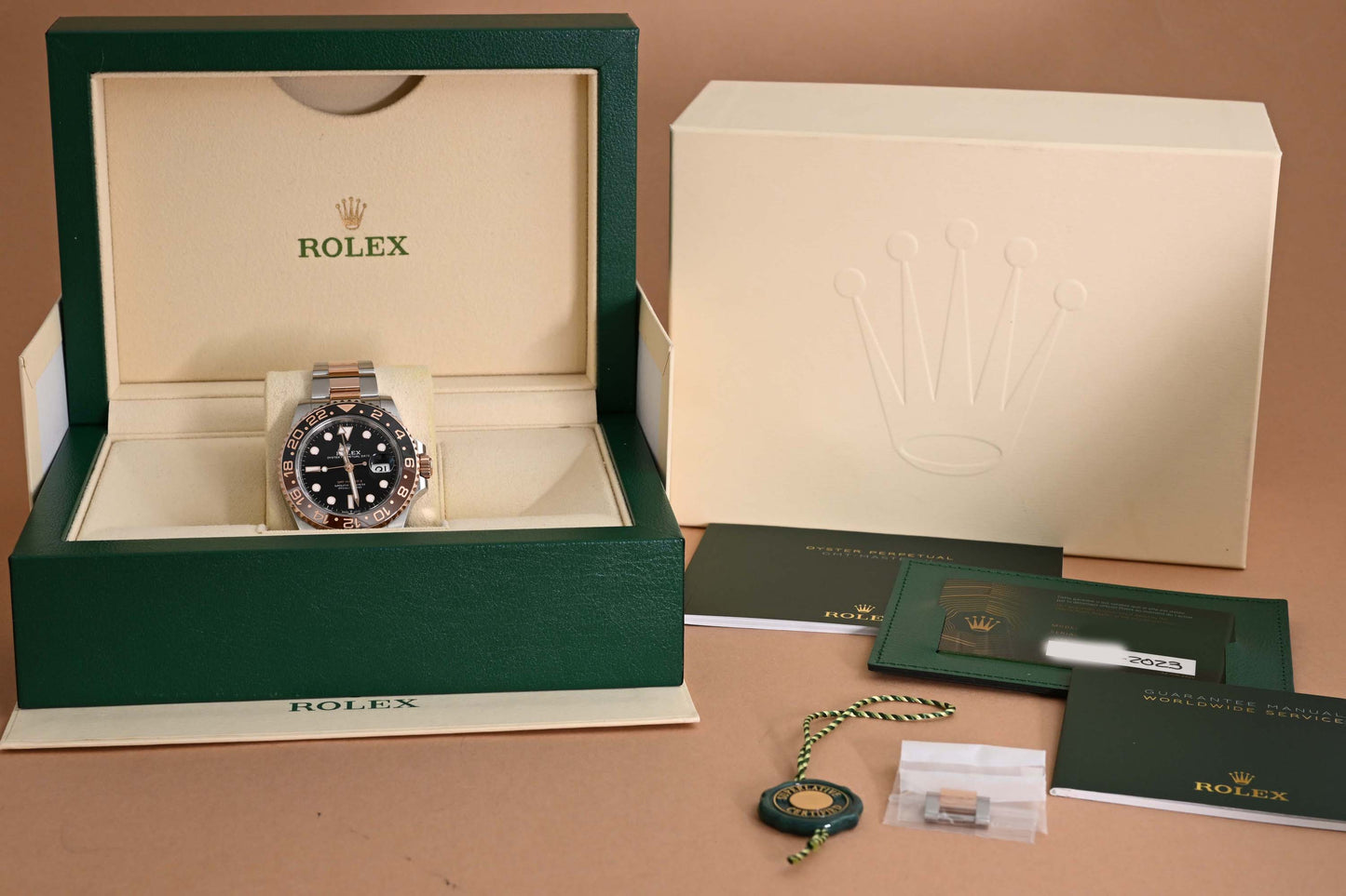 Rolex GMT Master II Rootbeer Stahl/Roségold - 126711CHNR - Full Set