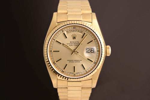 Rolex Day Date 36mm Gelbgold 18038 - 18k Yellow Gold - Full Set
